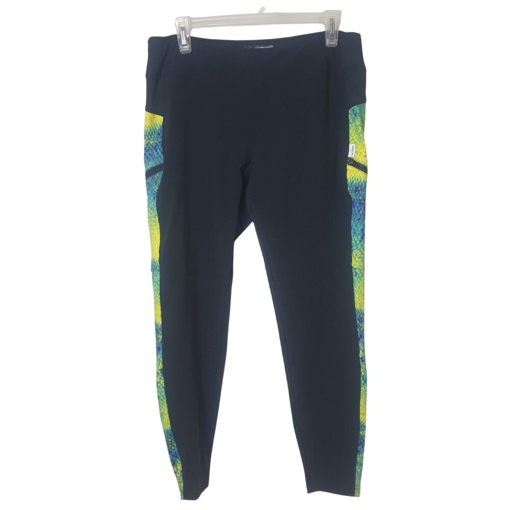 Magellan Outdoors Womens XL Leggings Black Pro Angler Side Zip Pkt Sporty Sports